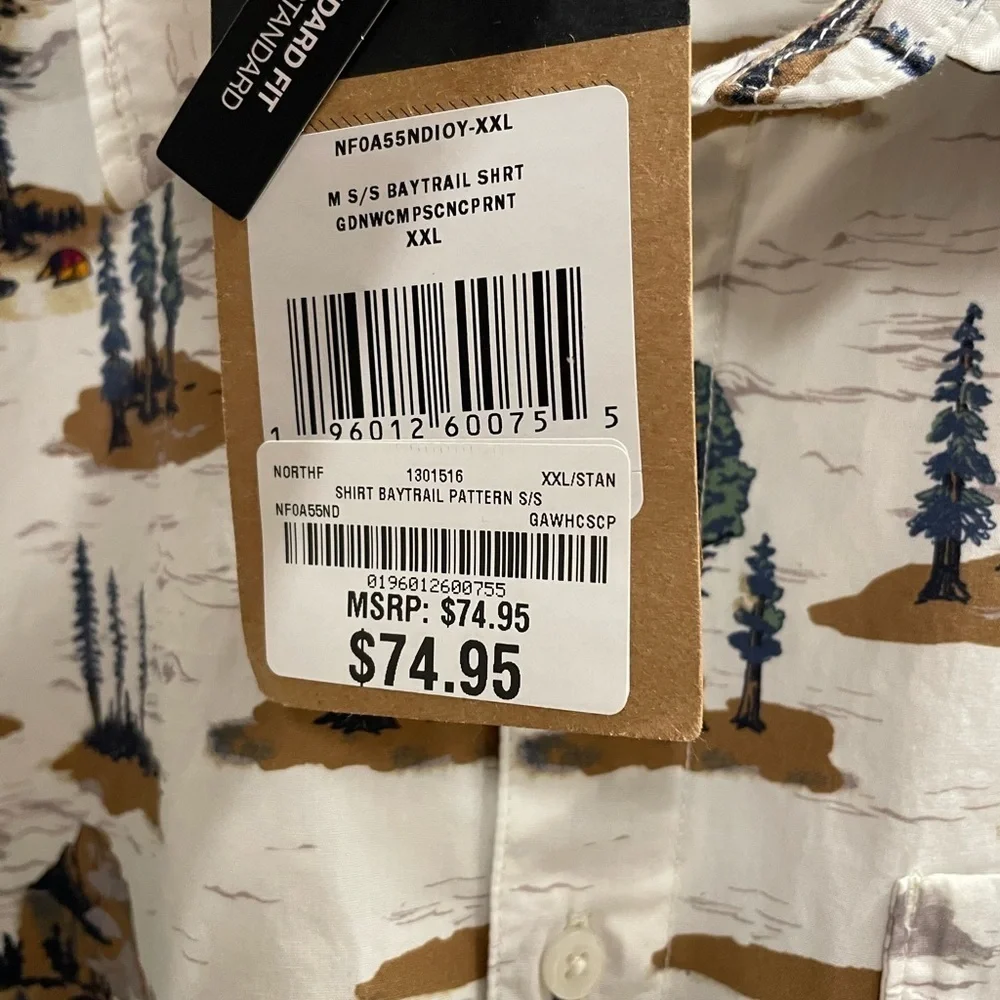 NWT The North Face Baytrail Pattern Shirt Size XXL